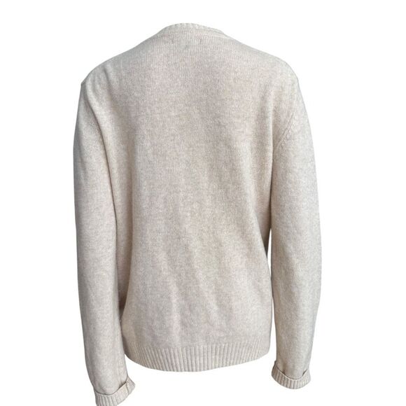 Spao beige wool v-neck button down cardigan size L - Picture 3 of 7